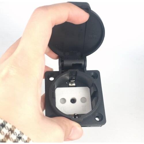 AC 250V 16A German Standard Power Outlet Single Plug Waterproof Wall Socket