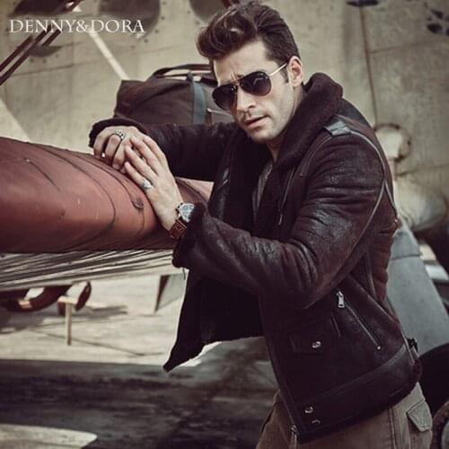 2018 New Style sheepskin Shearling Jacket Handsome motorcycle jacket Short Coat Lapel Collar With Fur Jacket