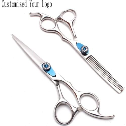 6.0" 17.5cm Stainless Customized Brand Dogs Grooming Scissors Straight Scissors Thinning Shears Pet Scissors Animal Shears C1015