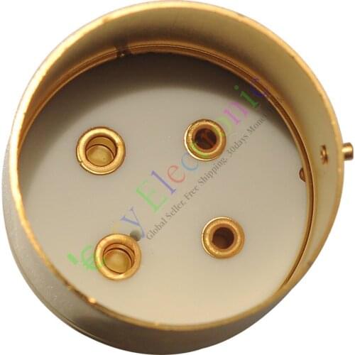 Wholesale and retail 2pc 4pin Gold Ceramic vacuum tube sockets valve base For U4A 300B 811 audio amp free shipping