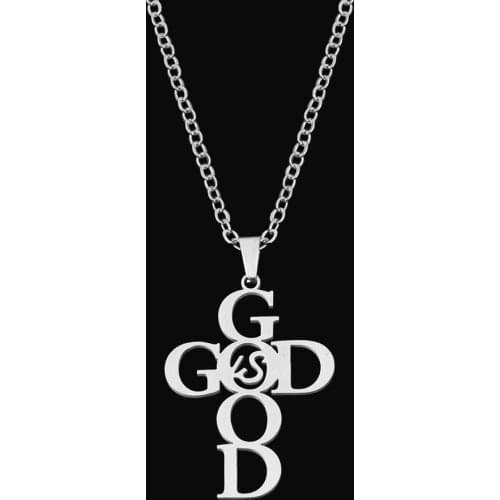Stainless Steel Necklace Gold Silver Color GOOD&GOD Pendant Cross Necklace For Women Men Fashion Jewelry Gift