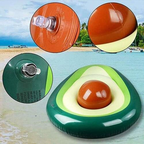 Thick Fruit Swimming Ring Style Adult Inflatable Avocado Swimming Ring Swimming Pool Sea Side Swimming Ring with Ball