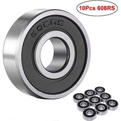 10PCS 608RS Ball Bearing ABEC-5 8X22X7mm Deep Groove Steel Sealed Bearings 608RS Z3V3 608-2RS 608rs Bearing for Skateboards
