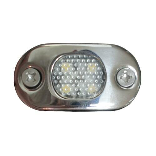 10-14V Stainless Steel Oblong LED Surface Mount Courtesy Light Marine Boat Yacht RV