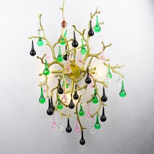 Simple atmospheric Branch Flower wall lamp non-standard engineering customized glass pendant Hotel Club hall lamp
