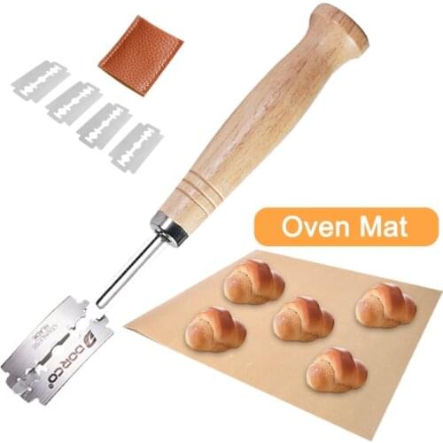 1 set Bread Cutters Bakery Scraper 5PCS Replacement Blades Baking Curved Knife Tool for Western Baguette French Toast Bread Tool