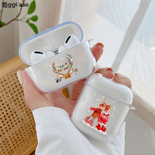 Christmas Case For Airpods 2 Clear Soft Silicone Flower Cover For Airpod 1 2 Wireless Bluetooth Earphone Cases