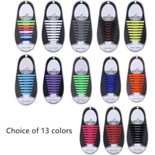 Hot Sale 16pcs/lot Elastic Silicone Shoelaces Special Shoelace No Tie Shoe Laces Men Women All Sports Lacing Rubber Shoelace