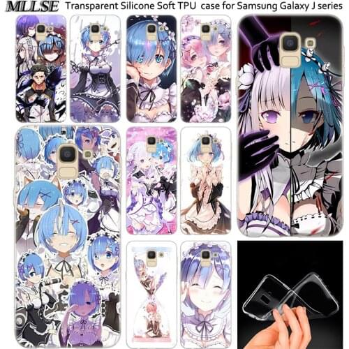 Hot Anime ReZERO Ram Rem Silicone Case For Samsung Galaxy J2Pro J4 J6 J8 2018 J3 J5 J7 2016 2017EU Prime CORE Plus Fashion Cover