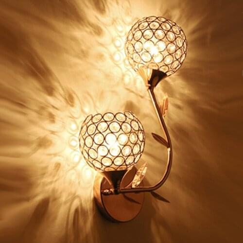 Ac220v Nordic Wall Light Living Room Bedside Indoor Hotel Guest Room European Modern Led Wall Crystal Sconces Lamp Bed Lighting