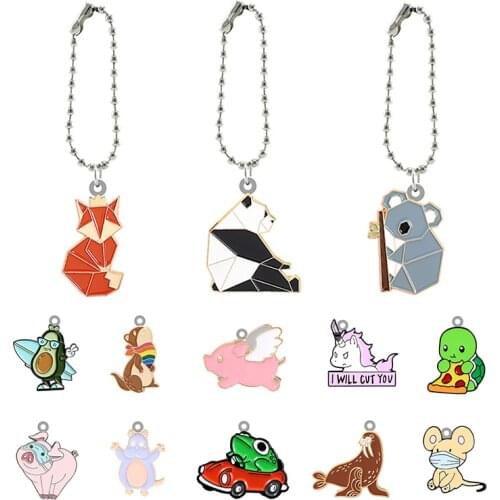TAFREE Rabbit Panda Various Animals Funny New Keychain Acrylic Doll Keychain Boys and Girls Fashion and Interesting Jewelry