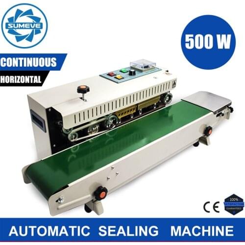 Sumeve Continuous Sealing Machine FR-900 Automatic Horizontal Plastic Packing Machine For Business Bag Band Stamp Coding