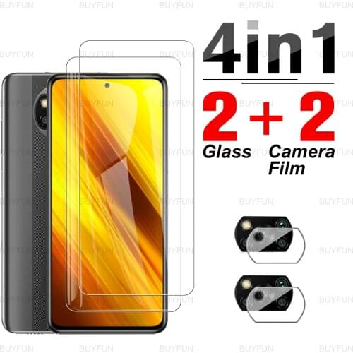 4in1 Tempered Glass For Poco X3 Scratch Resistant Screen Protector for xiaomi poco poko x3 pro nfc gt pocom3 pro f3 camera film