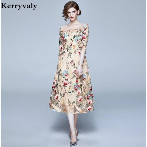 High-End Western Style Floral Embroidery Summer Dress Ropa Mujer Verano 2021 Ladies Dresses Roupas Feminina Sukienki K9802