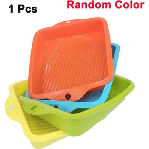 1Pcs Square Silicone Mould Cake Pan Brownies Fudge Tray Bakes Flapjacks Random
