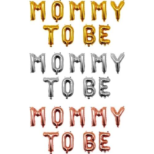 1PC Gold Silver Mummy Mmm To Be Baby Boy Girl Balloon Baby Shower Decoration Sash Newborn Party Decor Pregnant Mom Favor Gift