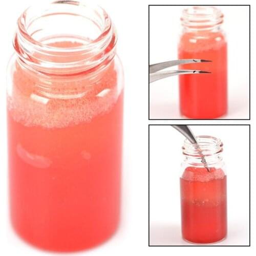 2 Bottles Tweezer Cleaning Tool Solutions, Liquid Adhesive Remover with Spongeballs