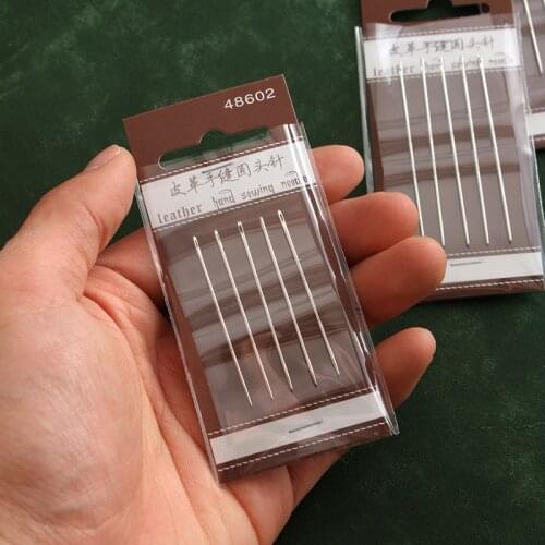 5pcsLeathercraft Sewing Needles Large Eye Blunt Stitching Needle Harness Round-pointed Needle Leather Hand Sewing Blunt（4 size
