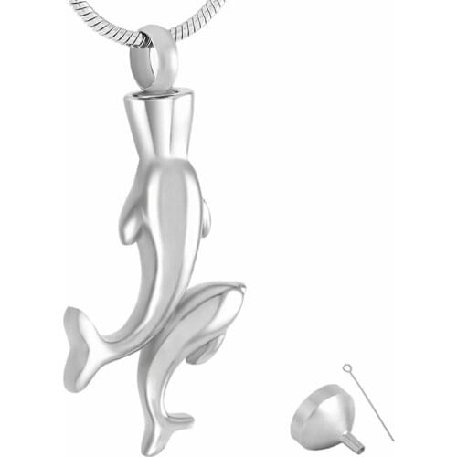 9271 Cremation Funeral Jewelry 316L Stainless Steel Hollow Waterproof Dolphin Charm Memorial Keepsake Urn
