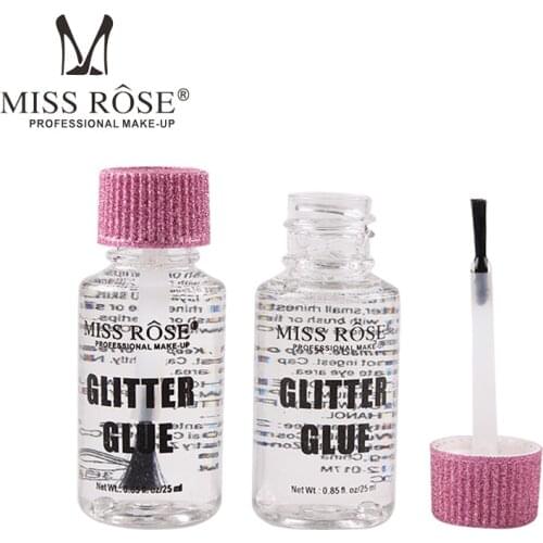 Miss Rose Glitter Glue 25ML Eye Sequins Glitter Glue Waterproof Hypoallergenic Eye Glue Repair Gel Bottom Glitter Sequin Glue