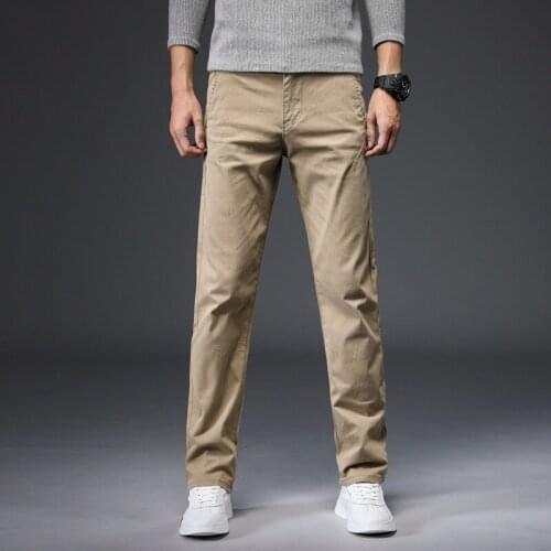 Mens Trousers Middle-aged Men Trousers Casual Loose Pant Solid Color High Waist Man Trouser Pants for Male Large Size 40
