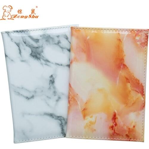 Sky blue marble fashion International standard size passport cover waterproof solid pu leather passport holder