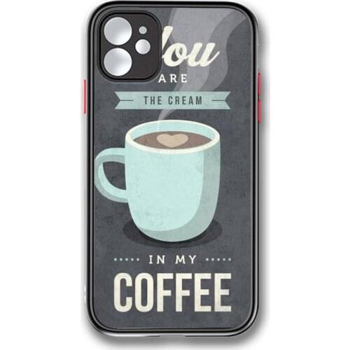 Coffee Wine Cup Simple ice Phone Case Colorful Bumper Shockproof Trasparent For iPhone 12 11 Pro Max XR X XS 7 8 Plus Cover