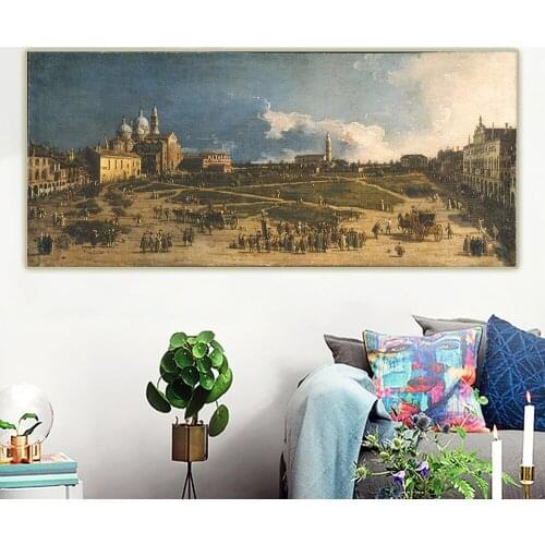 Citon Canaletto《The pra 'della valle in padua》Canvas Oil Painting Artwork Poster Picture Background Wall Decor Home Decoration