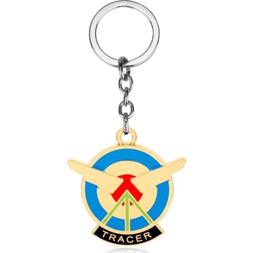Game Overwatch Tracer Enamel Metal Keychain OW Alloy Pendant Key Ring Car Key Chain Charm Jewelry Keyring For Women Men