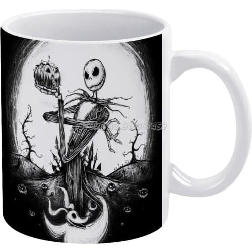 Halloween Tale Coffee Mugs Ceramic Personalized Mugs 11 Oz White Mug Tea Milk Cup Drinkware Travel Mug Tim Burton Nightmare Befo