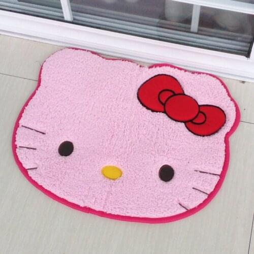 Holle-Kitty Floor-mat Fare Velvet Memory Cotton Childrens Cute Cartoon Carpet Absorbent Footmat Bathroom Non-slip Carpet 1pc