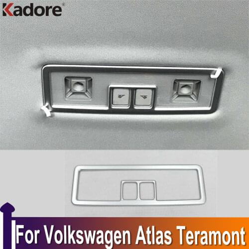 For Volkswagen Atlas Teramont 2017 2018 2019 ABS Matte Roof Dome Reading Lights Lamp Cover Trim Car Interior Accessories