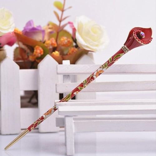 Metal Rhinestone Hair Stick, Traditional Style Hair Chopsticks, Hair Clips, Hairpin for Women and , Totally Length 15cm