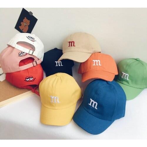 Cute Kids Baseball Cap Children Fashion Embroidery Letter M Daddy Hat Travel Outdoor Adjustable Closure Stylish Hats