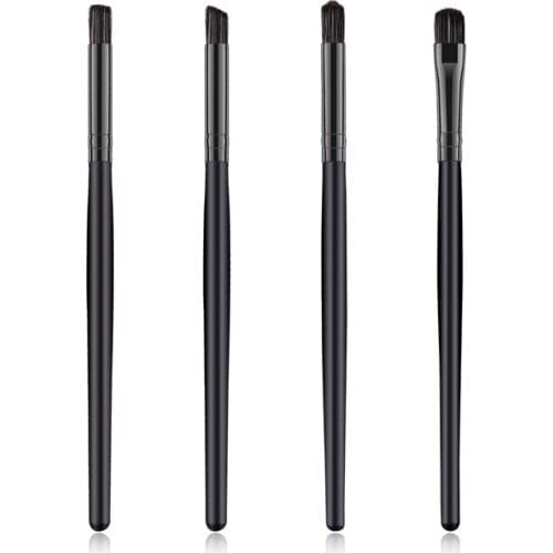 ENNKE black wooden handle makeup brush set 4pcs ladies nylon bristle brush professional eyeliner brush tool