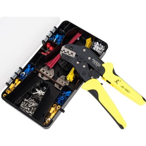 Crimping Tool Kit 28-10 AWG Ratchet Wire Crimper Plier 5pcs Crimping Dies 450pcs Insulated Wire Connectors Male Female