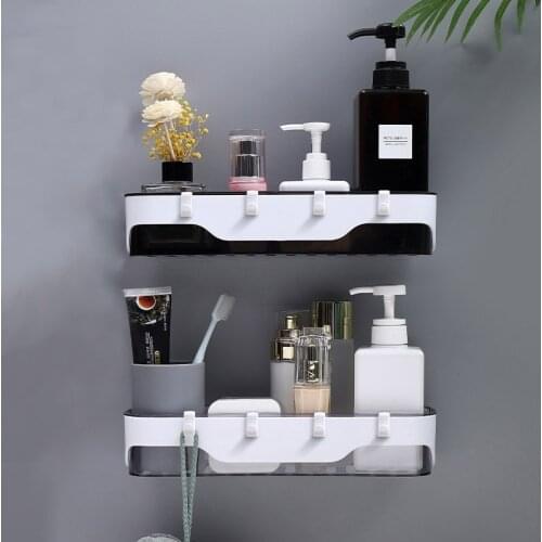 Wall-mounted Bathroom Shelf Waterproof WC Shampoo Holder No Drill Bathroom Corner Sundries Rack Shower Organizer Accessories