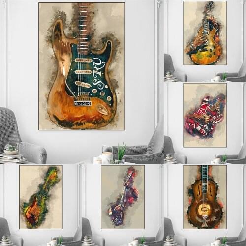 Wall Art Posters Canvas Prints Rock Guitar Canvas Painting Tableau Mural Poster Decorative Nordic Style Canvas Art Tuinposter