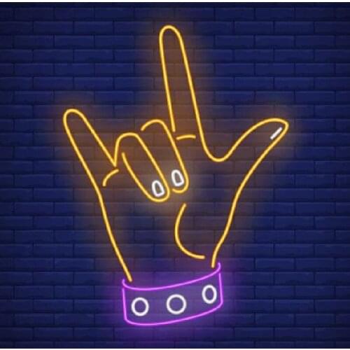 Neon Sign For make awesome Gesture Glass Tubes Lamp neon Windows light advertise custom LOGO Handmade dropship for sale