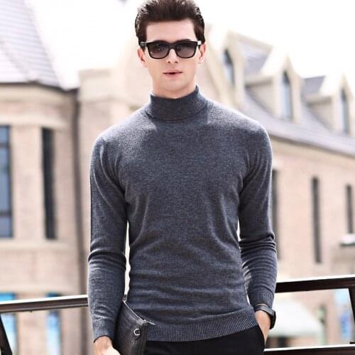 MRMT 2021 Brand Autumn and Winter New Mens Sweater Self-cultivation High-collar Knitted for Male Young Long-sleeved Sweater