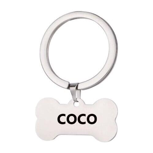 Personalized Pet ID Tag Anti-lost Engraved Pet ID Name for Cat Puppy Dog Tag Pendant Keyring Bone Pet Collar Accessories Custom