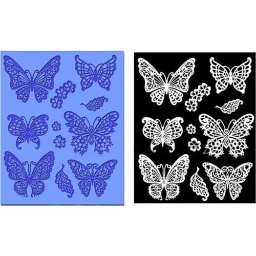 Butterfly Silicone Cake Lace Pad Chocolate Sugar Cake Decorative Mold Baking Edge Decoration DIY Craft Fondant Mould