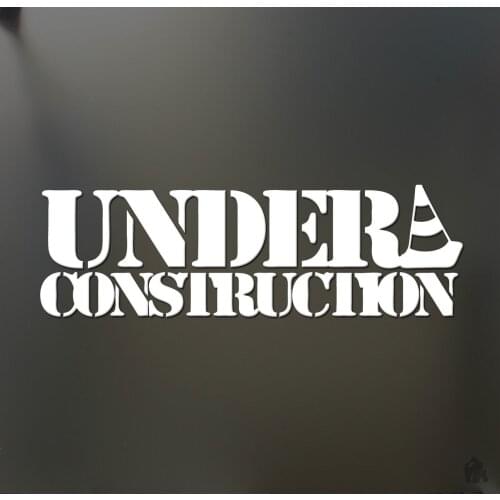 Under Construction sticker Funny JDM drift stance flush race window decal 15cm