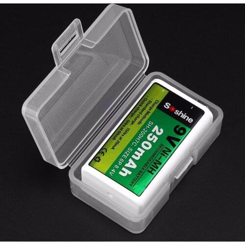 Soshine Portable Hard Plastic Case Holder Storage Box for 1 Piece 9V Battery Box Container Case Organizer Box Case