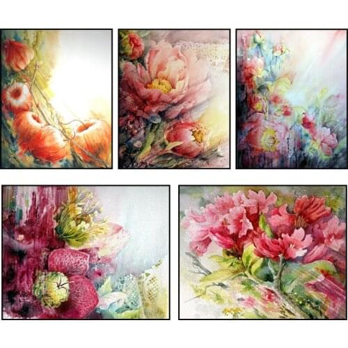 Promotional special offer European diy diamond painting cross stitch embroidery bedroom diamond painting colorful flowers needle