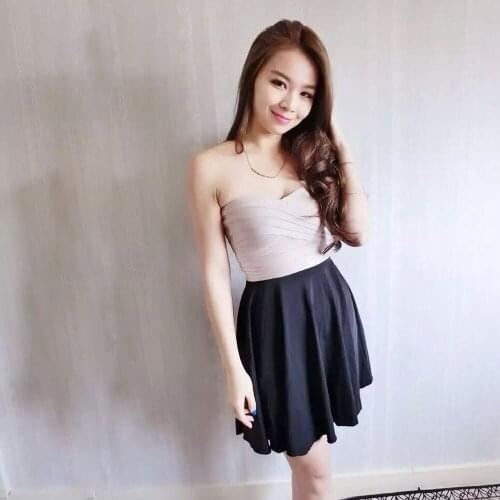 Solid color strapless 2020 high quality sexy fashion clubware rayon bodycon bandage top