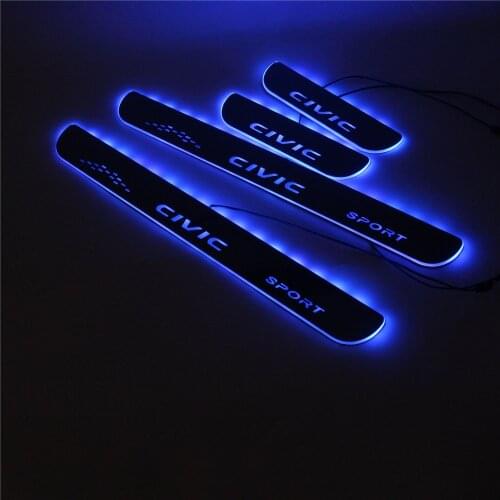 Led Moving Door Sill Scuff Plate Guard Sills Protector Trim For Honda Civic 2021 2022 11TH