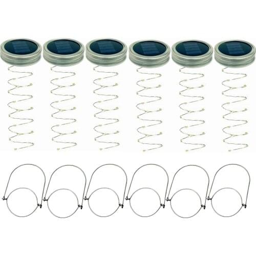 Solar Mason Jar Lid Copper Wire String Lights 20LED Creative Home Outdoor Waterproof Lights LED Lantern String Lights