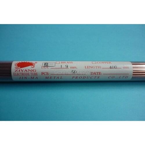 1.7/1.8/1.9mmx400mm Ziyang Single Hole Copper Electrode Tube for EDM Drilling Machines