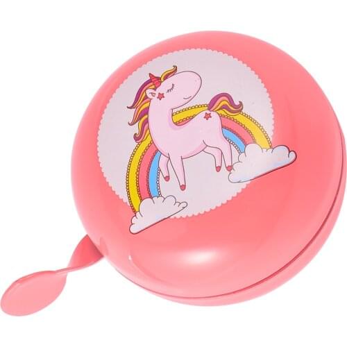Bicycle Bell Decor Cute Bike Bells Printed Unicorn Bike Bells Crisp Sound Ring Bell for Scooter Tricycle Children DIY Adornment